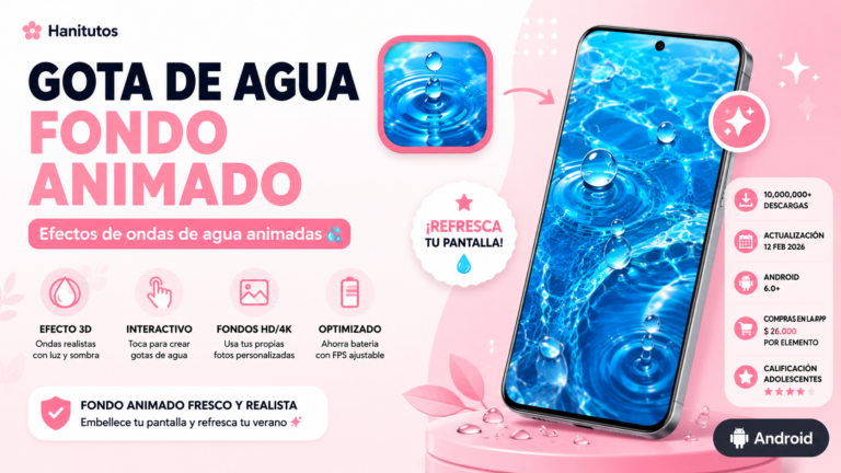 Gota de agua fondo animado con efecto de ondas 3D