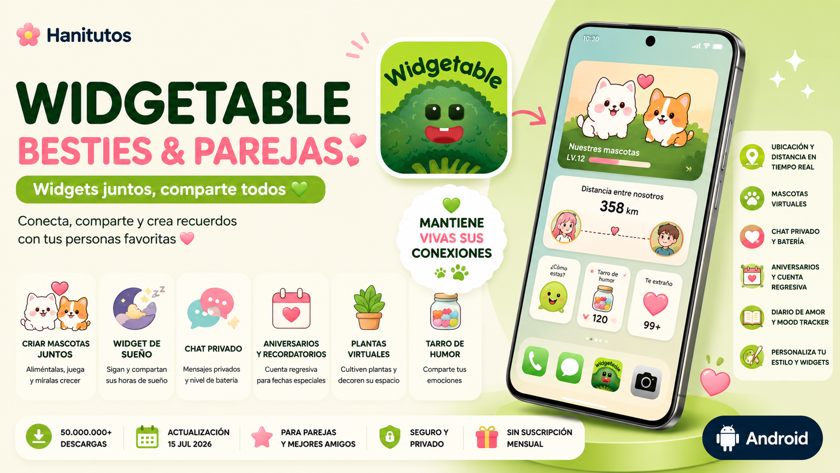 Widgetable Besties y Parejas Hanitutos